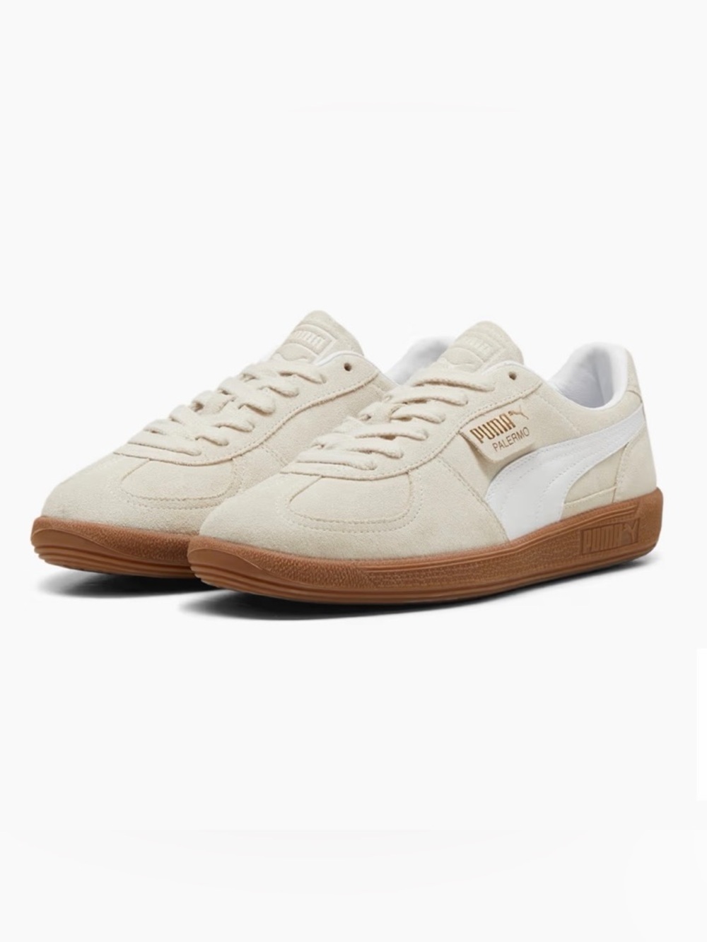 Puma Palermo Beige Suede Low-Top Sneakers